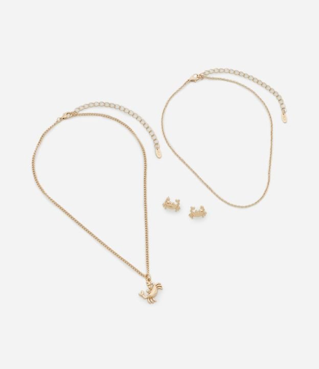 Conjunto de Collar Camada con Colgante de Cangrejo y Caravana Botón 2