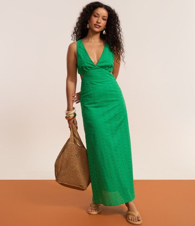 Vestido Midi con Frente Única y Tiras en X en la Espalda con Adornos 4