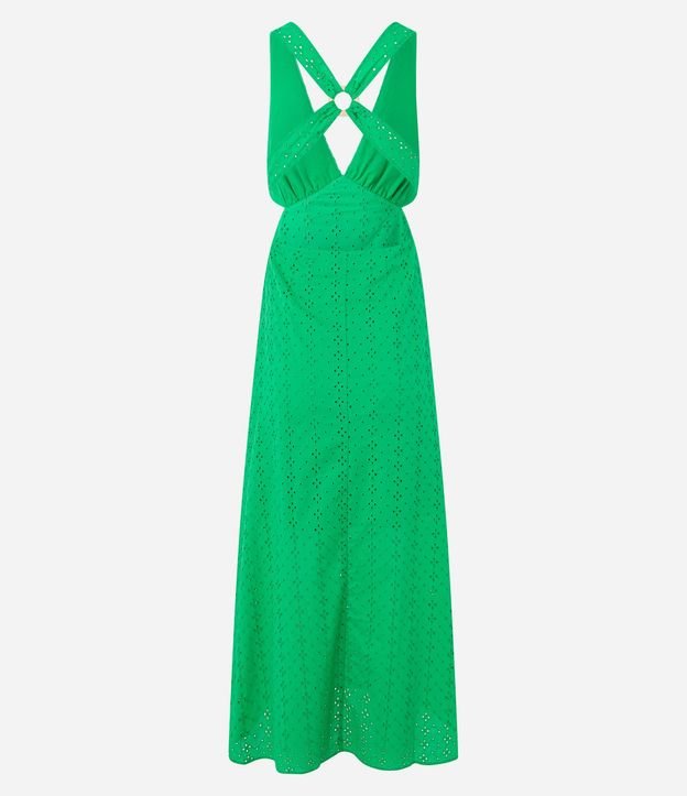 Vestido Midi con Frente Única y Tiras en X en la Espalda con Adornos 9