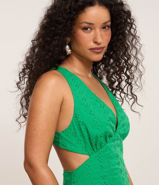 Vestido Midi con Frente Única y Tiras en X en la Espalda con Adornos 2