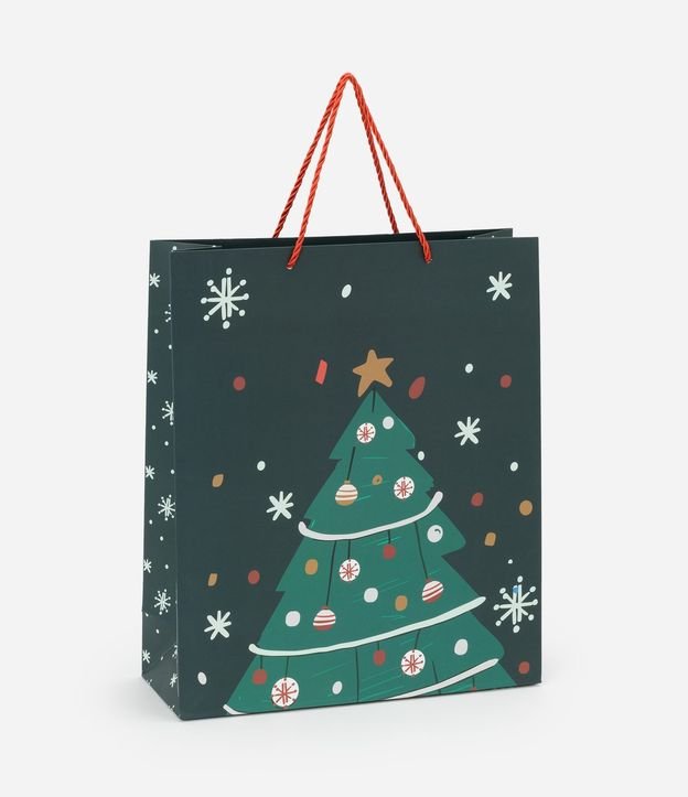Bolsa de Regalo Mediana con Estampa de Árbol de Navidad 1