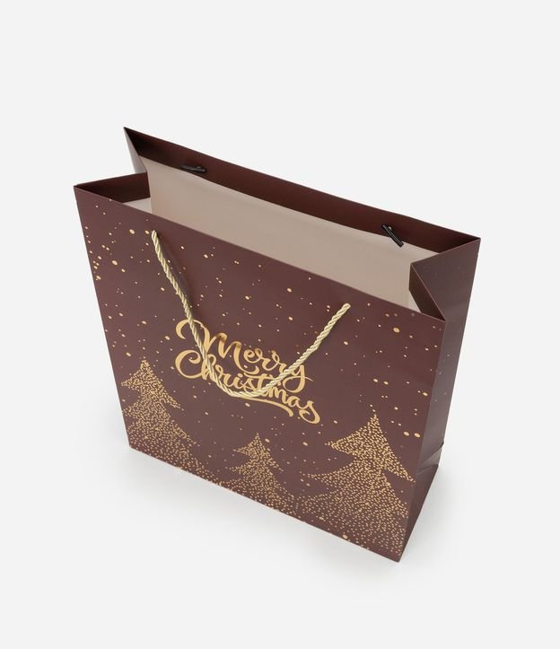Bolsa de Regalo Mediana con Estampa Árbol de Navidad con Chapado 4