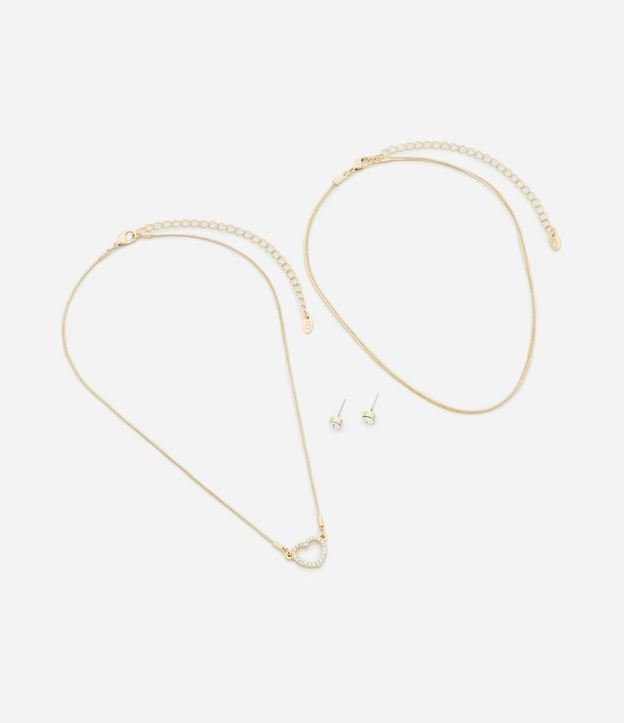 Conjunto de Collar Capas con Corazón Cutout y Strass con Caravana Punto de Luz 2