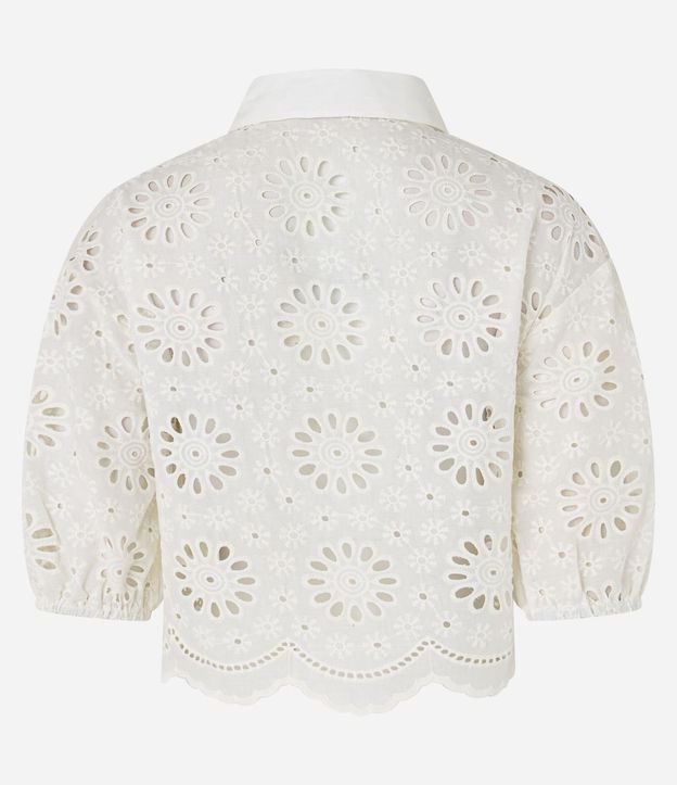Camisa en Laise con Bordados en los Furos y Bajo Nube 10