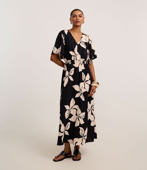 Vestido Evasê Midi en Airflow con Estampa Follaje 2