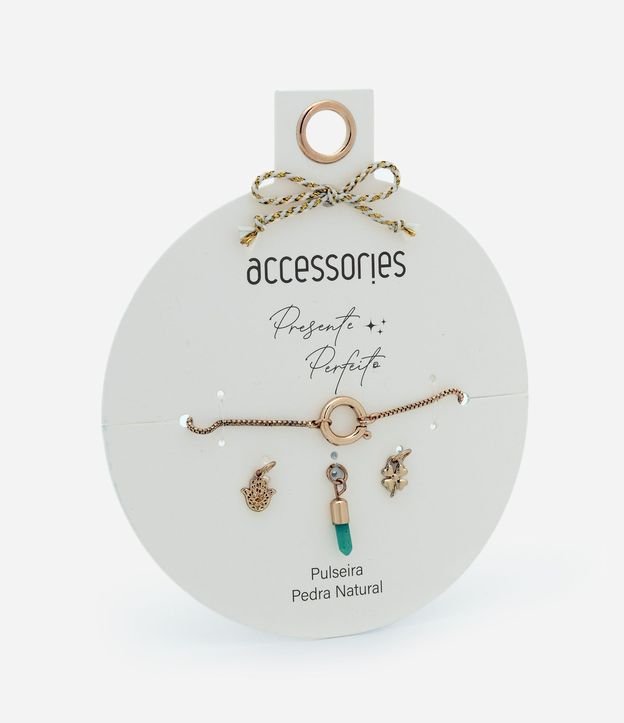 Pulsera Ajustable con Colgantes y Piedra Natural