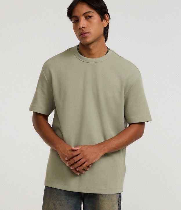 Remera Relaxed en Algodón con Textura de Mini Waffle 2