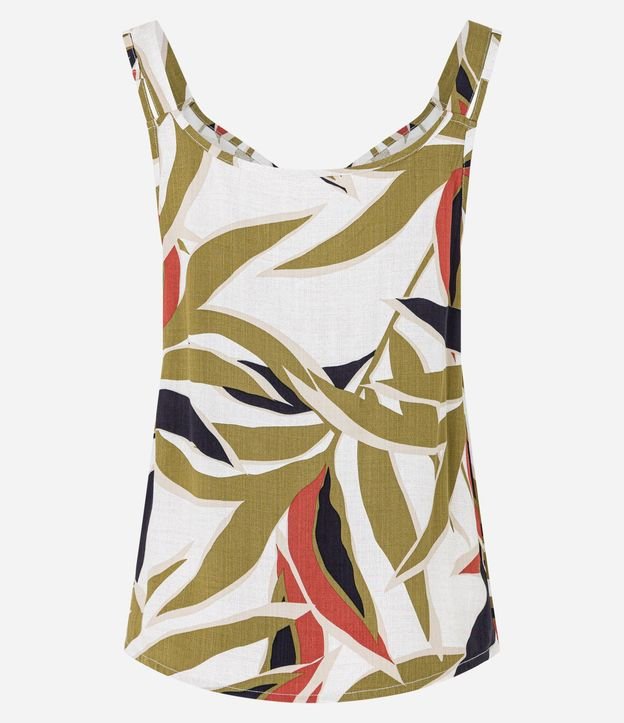 Blusa en Viscosa con Escote U y Estampa Follaje 6