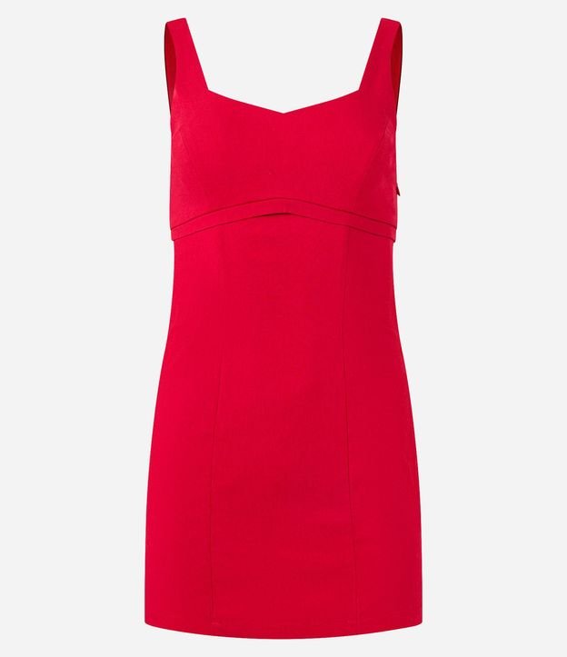 Vestido Corto en Bengalina con Escote Corazón 5