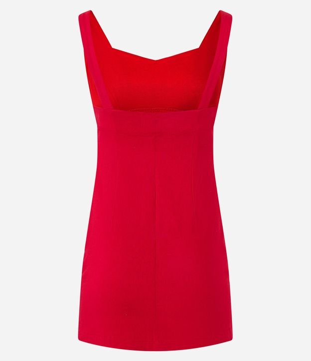 Vestido Corto en Bengalina con Escote Corazón 6