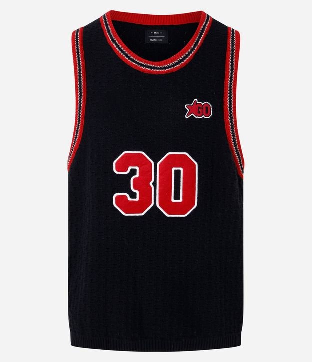 Musculosa Sportcore en Punto con Número 30 y Bies contrastante 7