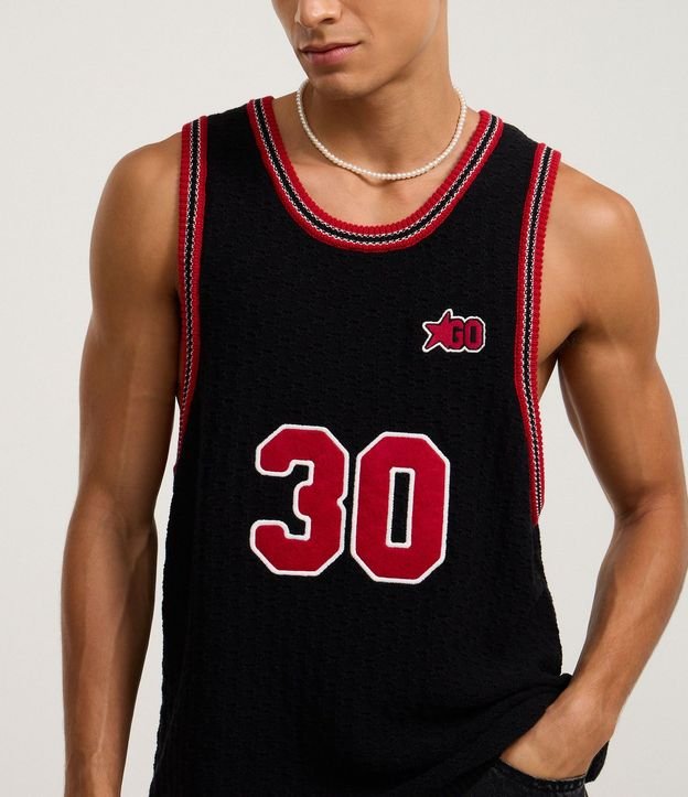Musculosa Sportcore en Punto con Número 30 y Bies contrastante 4