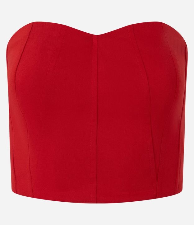 Blusa Cropped en Bengalina con Escote Corazón 4