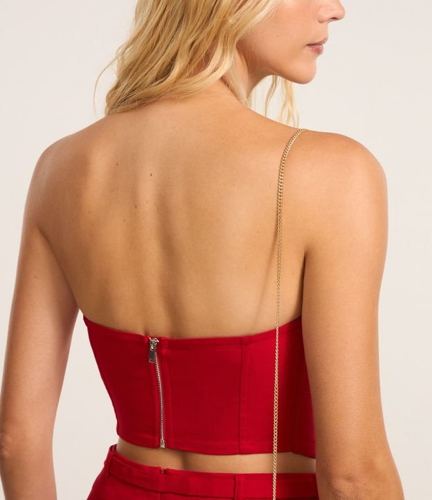 Blusa Cropped en Bengalina con Escote Corazón 3
