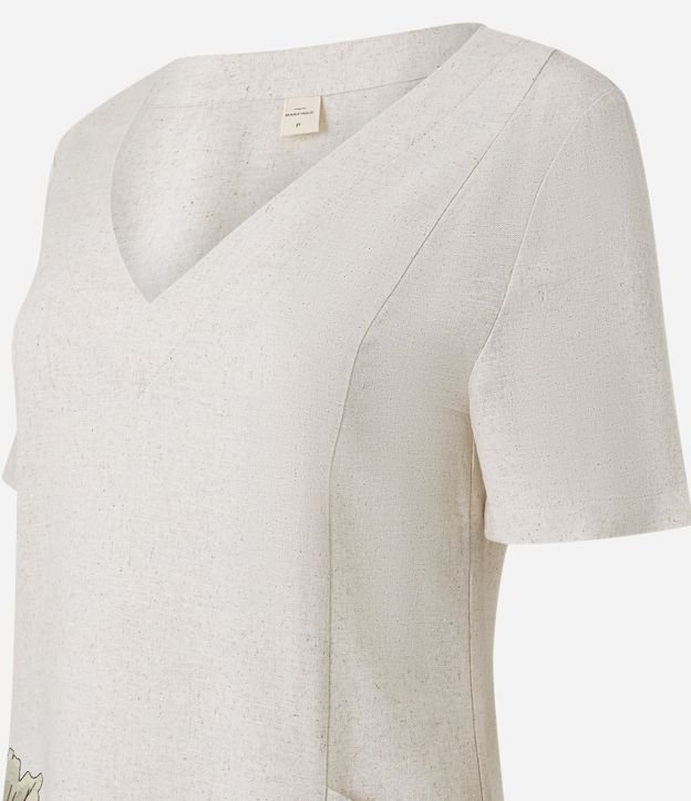 Vestido T-Shirt en Viscolino con Estampado de Follaje 7