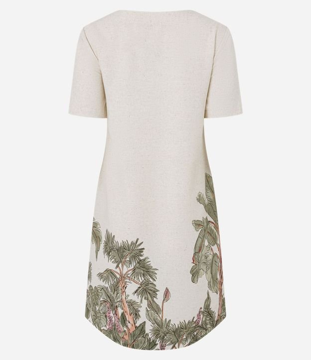 Vestido T-Shirt en Viscolino con Estampado de Follaje 9