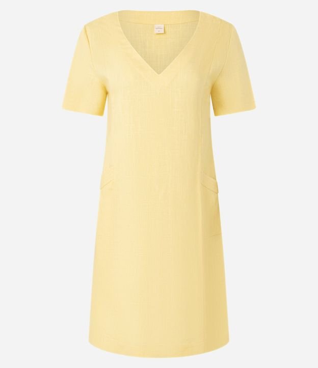 Vestido T-Shirt en Viscolino con Escote V 5