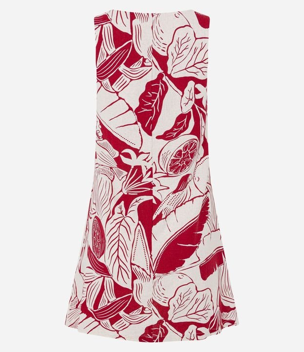 Vestido Corto en Viscolino con Estampa Follaje y Limones 7