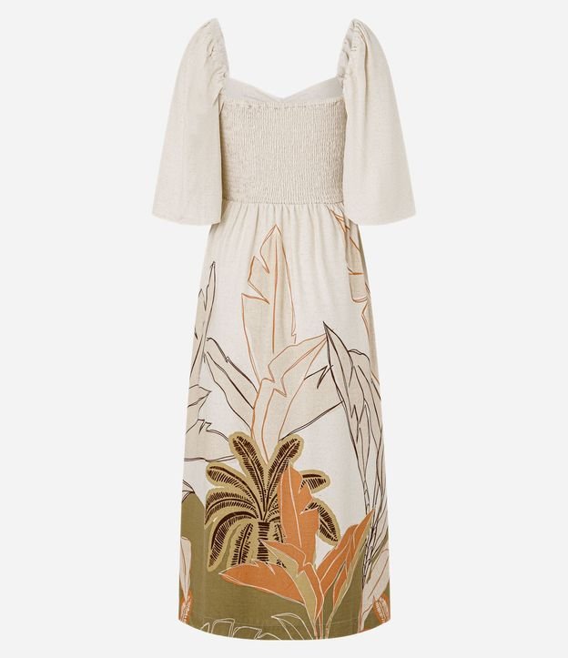 Vestido Midi en Viscolino con Estampa Follaje 7