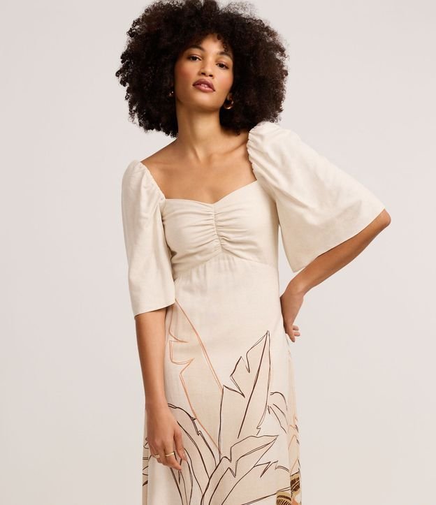 Vestido Midi en Viscolino con Estampa Follaje 2