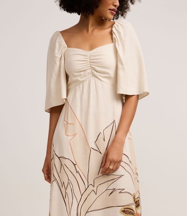 Vestido Midi en Viscolino con Estampa Follaje 4
