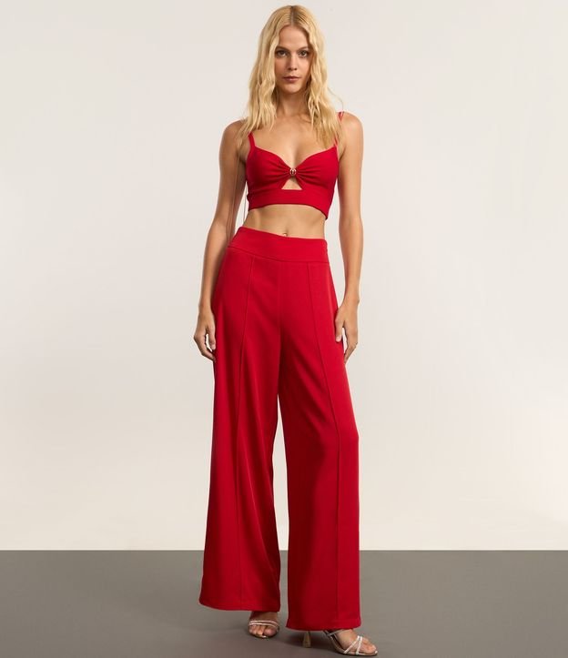 Pantalón Pantalona en Crepé con Friso Delantero 6
