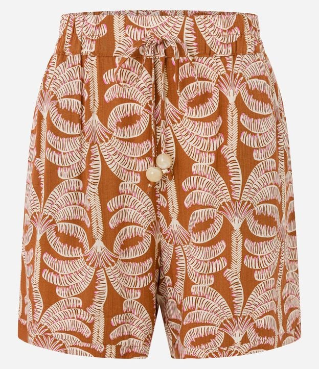 Short Cintura Alta en Viscosa con Estampa Palmeras 5