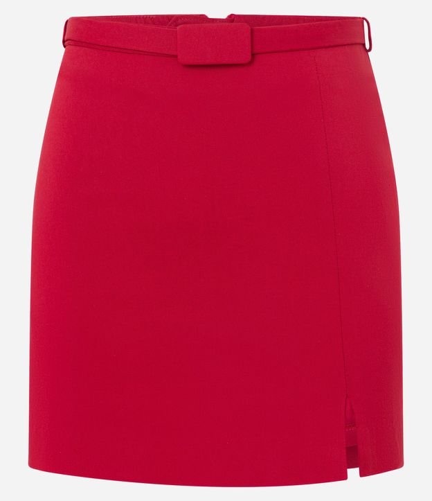 Short Pollera en Bengalina con Cinturón y Encaje 8