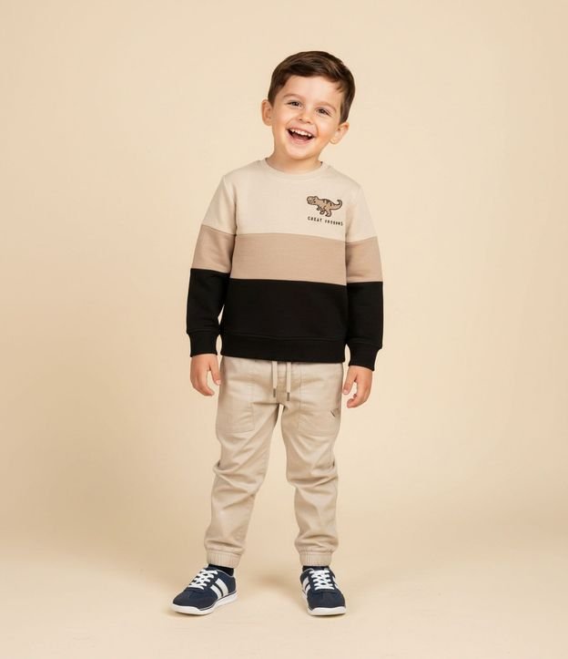 Blusao Infantil en Modal con Estampa Bloque de Color y Bordado - Talle 1 a 6 años 1