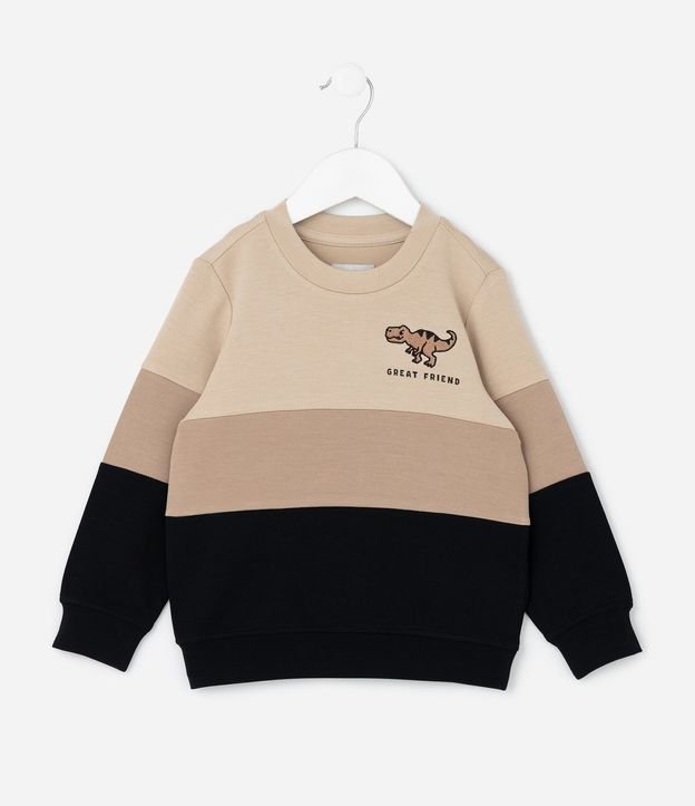 Blusao Infantil en Modal con Estampa Bloque de Color y Bordado - Talle 1 a 6 años 2
