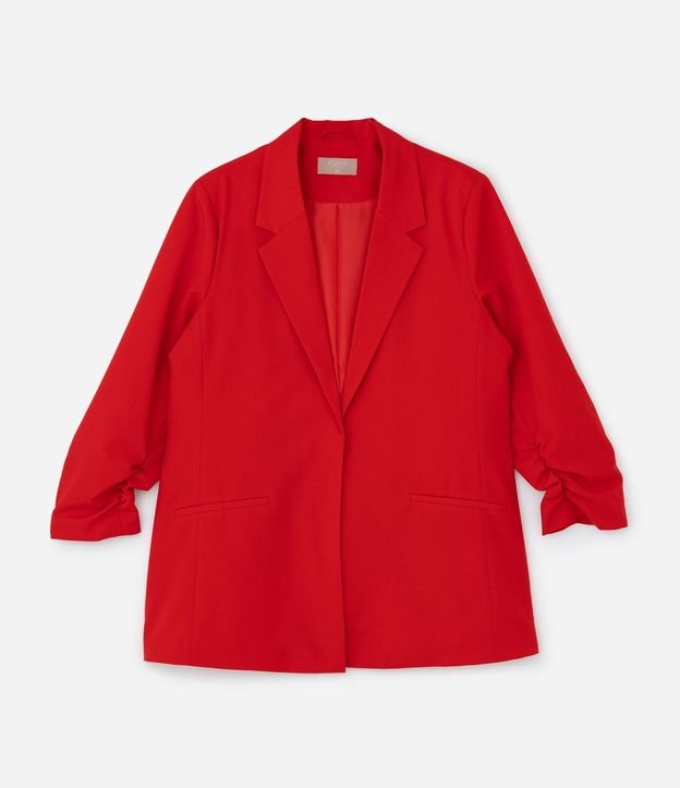 Blazer Alargado en Crepé con Manga Fruncida Curve & Plus Size 5