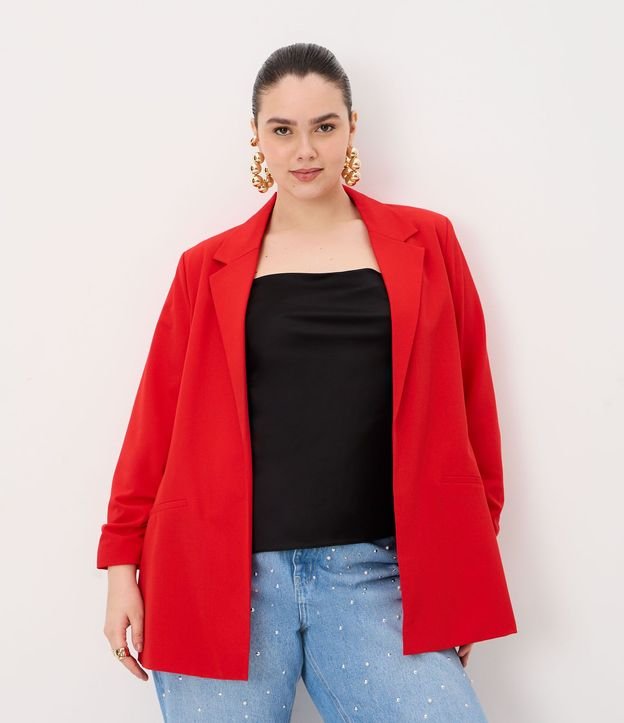 Blazer Alargado en Crepé con Manga Fruncida Curve & Plus Size 2