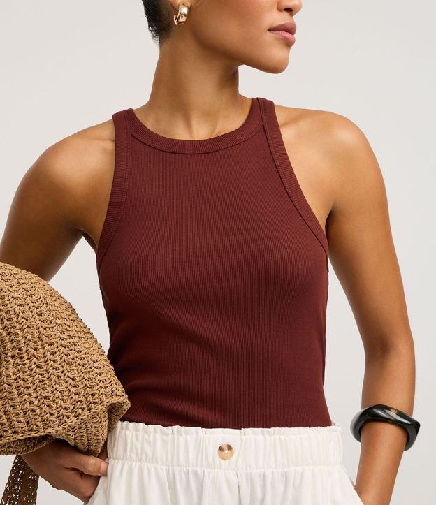 Blusa Básica Regular en Rib de Algodón 4