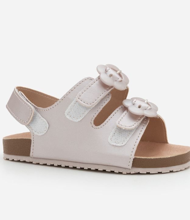 Sandalia en PU Infantil con hebilla flor - Talle 20 a 27 3