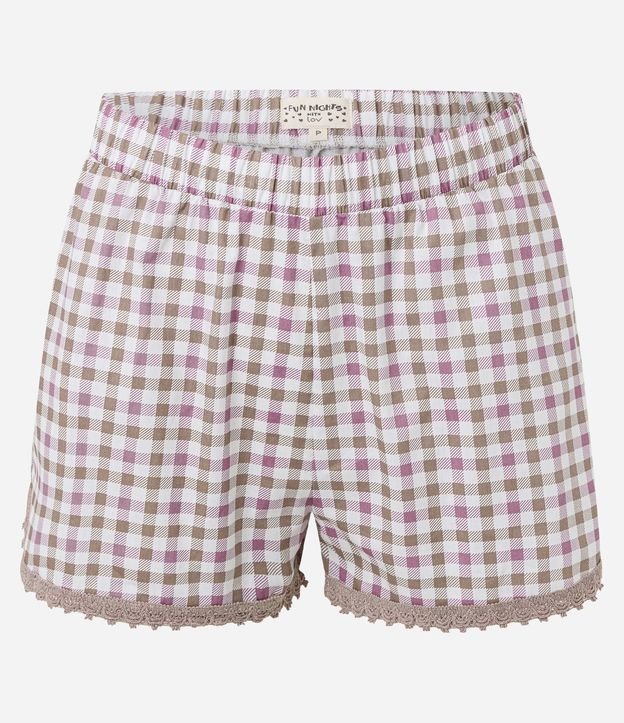 Pijama Short Doll en Algodón con Estampa Mística y Short de Cuadros Vichy 6