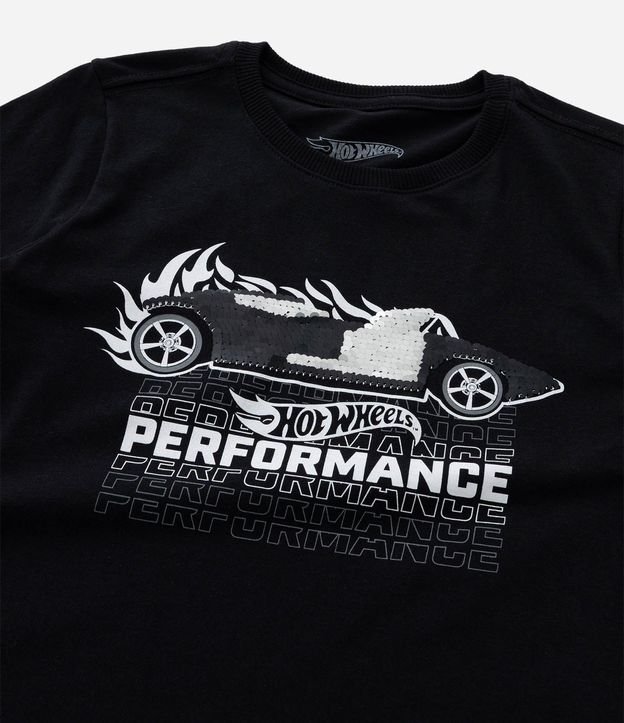 Remera Infantil con Estampa Hot Wheels Interactiva en Lentejuela - Talle 4 a 10 años 6