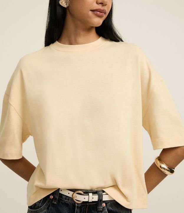 Remera Boxy en Algodón con Cuello Redondo 3