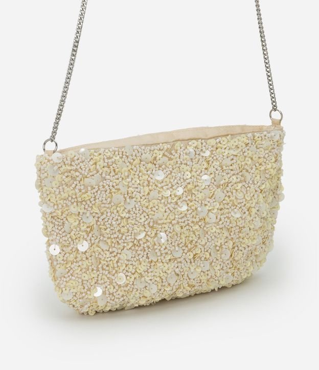 Cartera Transversal Pequeña en Lentejuelas y Adornos y Asa de Cadena