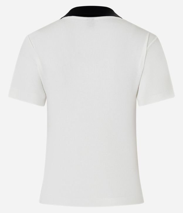 Blusa Acanalada en Rib con Cuello Polo Contrastante 7