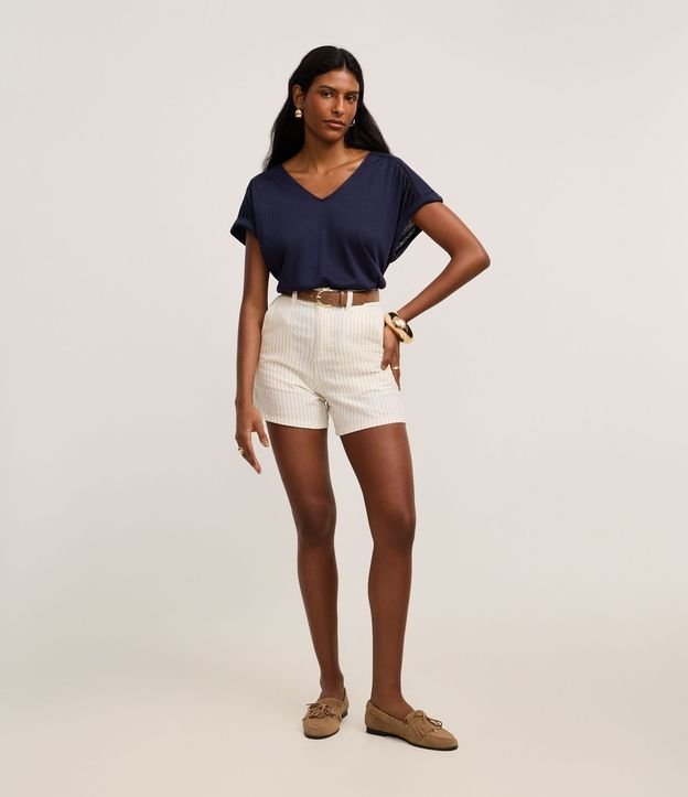 Blusa en Flamê con Entremeio en la Manga Dobrada 2