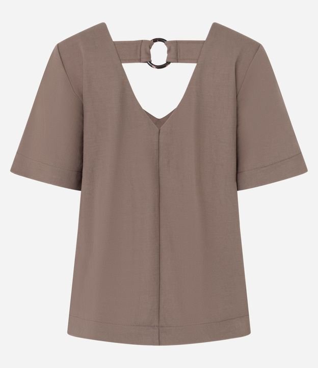 Blusa en Orly con Escote V y Cinta con Aro en la Espalda 2