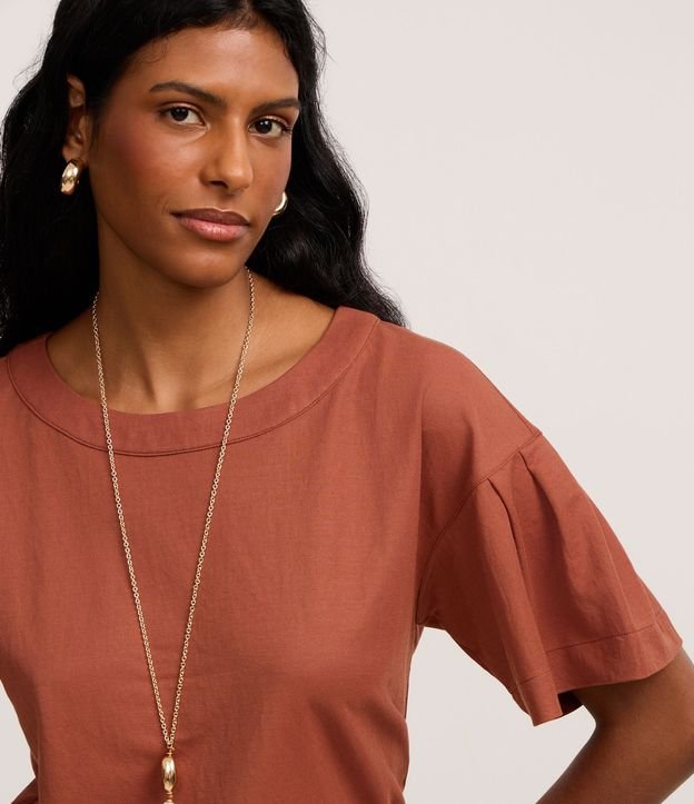 Blusa T-shirt Box en Orly con Pliegues en las Mangas 3