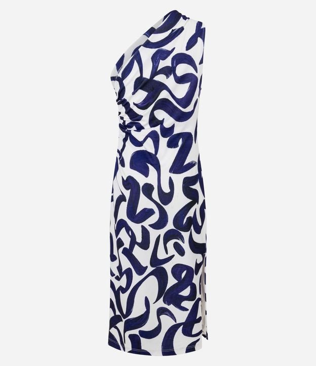 Vestido Midi Hombro Único en Crepé con Estampa Abstracta 6