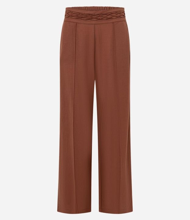 Pantalón Recto en Orly con Elástico y Cintura Trabajada 5