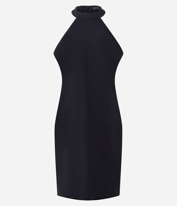 Vestido Corto en Crepé con Cuello Halter 8