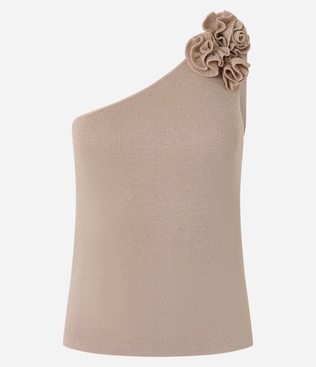 Blusa Hombro Único en Punto con Flor en el Hombro 5