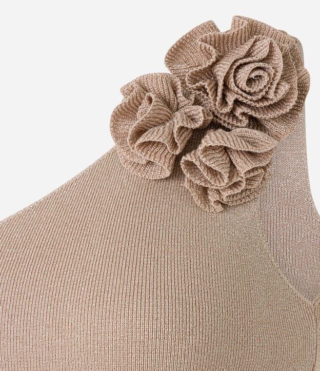 Blusa Hombro Único en Punto con Flor en el Hombro 7