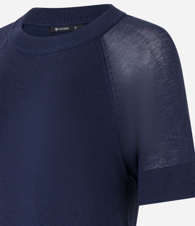 Blusa en Punto con Sisa Raglán y Manga Transparente 7