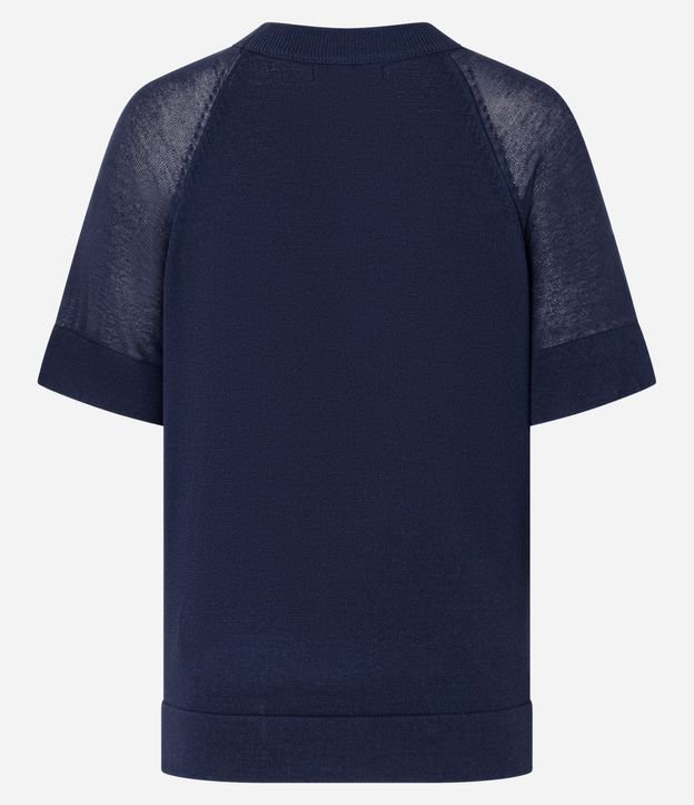 Blusa en Punto con Sisa Raglán y Manga Transparente 8