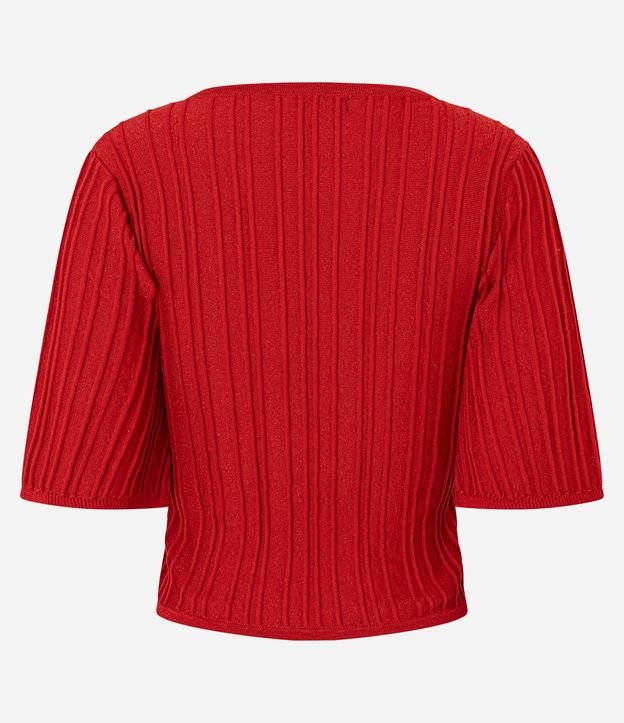 Blusa Texturizada en Punto con Escote V e Hilo Metalizado 8